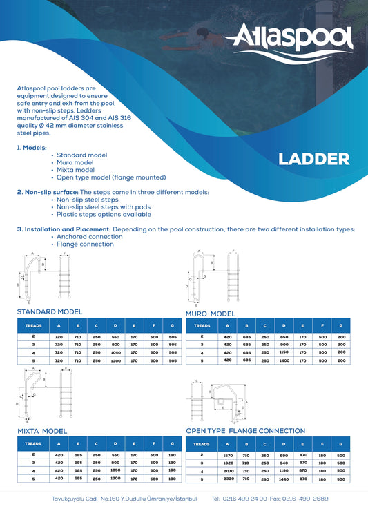 سلم مسبح 2 الى 5 درجة وطني MIXTA