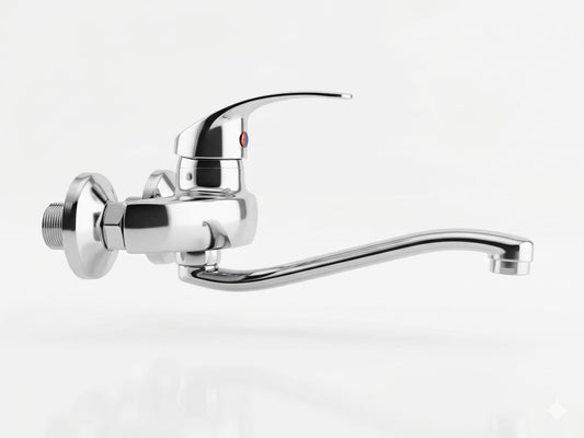 خلاط حائط كروم بمقبض مفرد ورقبة متحركة