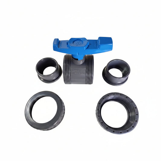 محبس دبل شد وصل أزرق 4 بوصة | Tecnoplastic Double Union Ball Valve 4 Inch