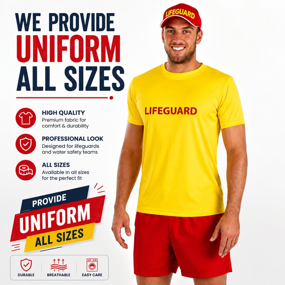 Lifeguard Uniform All Sizes | زي منقذ سباحة