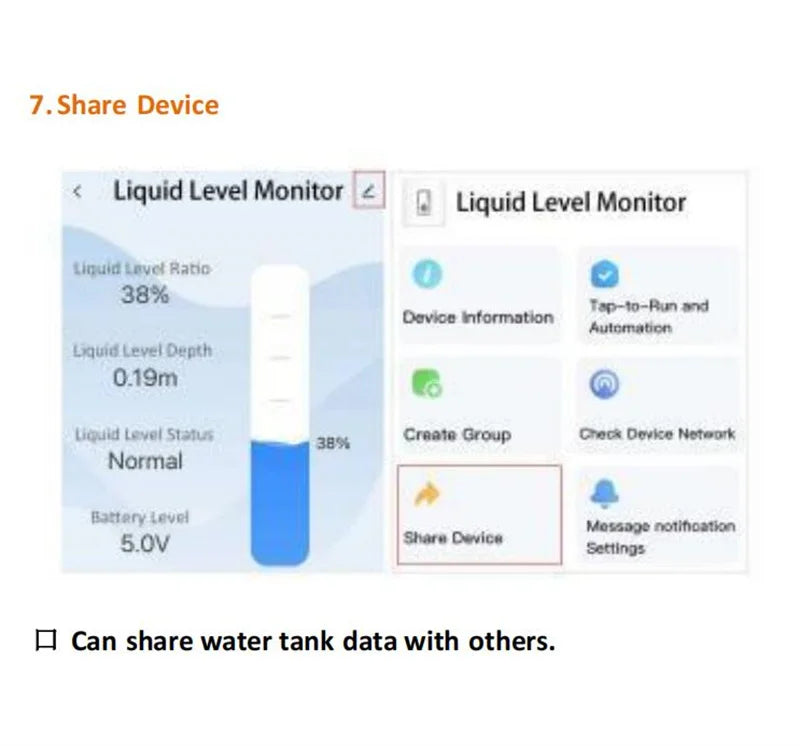 حساس مستوى المياه الذكي Tuya WiFi للخزانات | Smart Water Tank Level Monitor