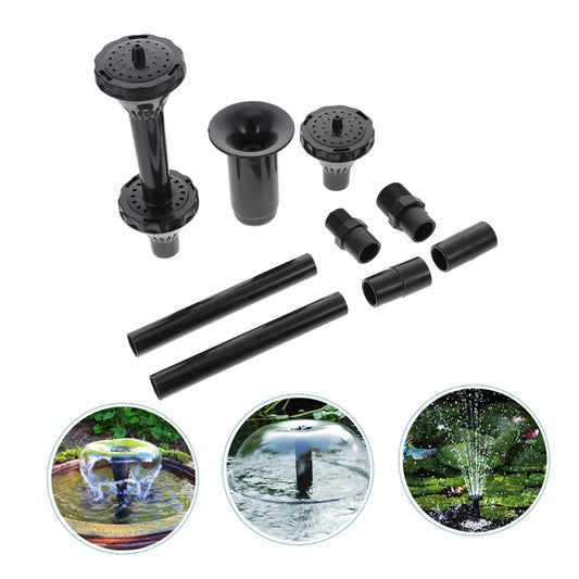 طقم فوهات نافورة للمضخات متعددة الأشكال – Fountain Pump Nozzle Set Water Spray Heads for Pond & Pool Pumps