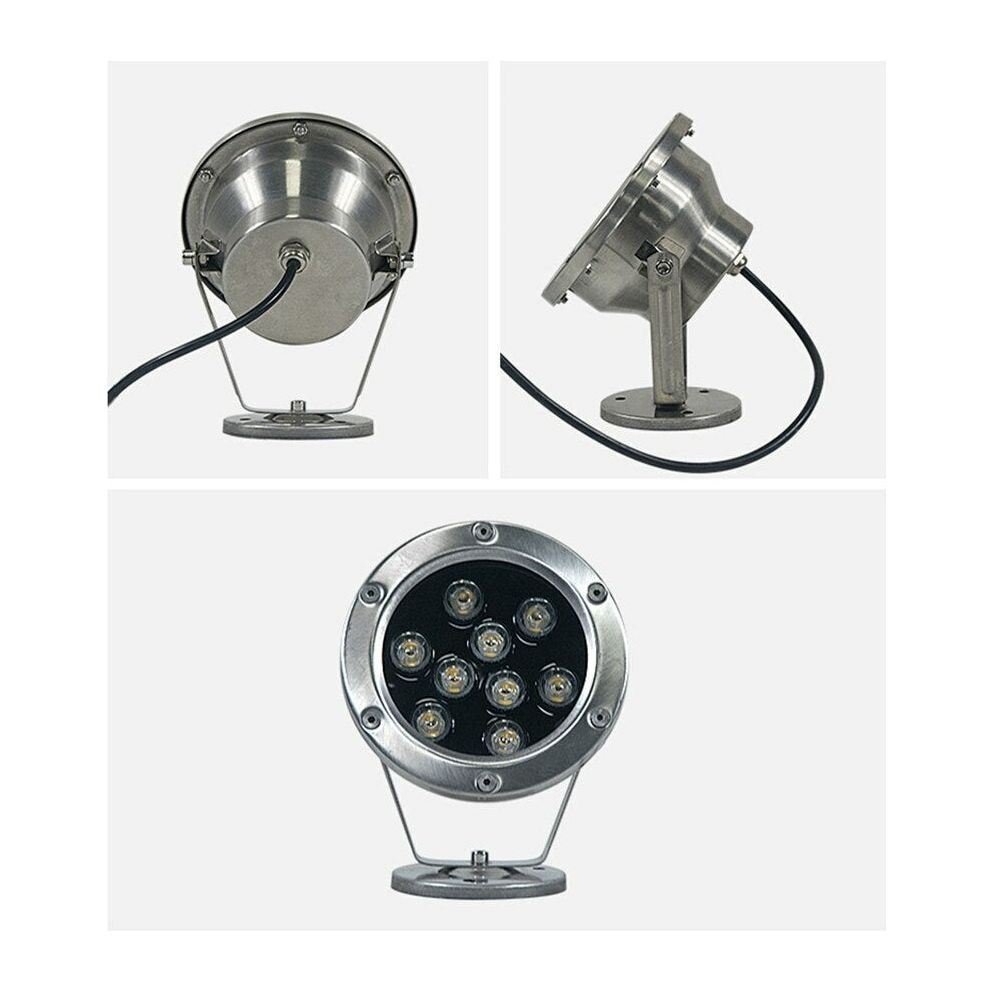 12v 9w LED كشاف نافورة ستيل أصفر بقاعدة