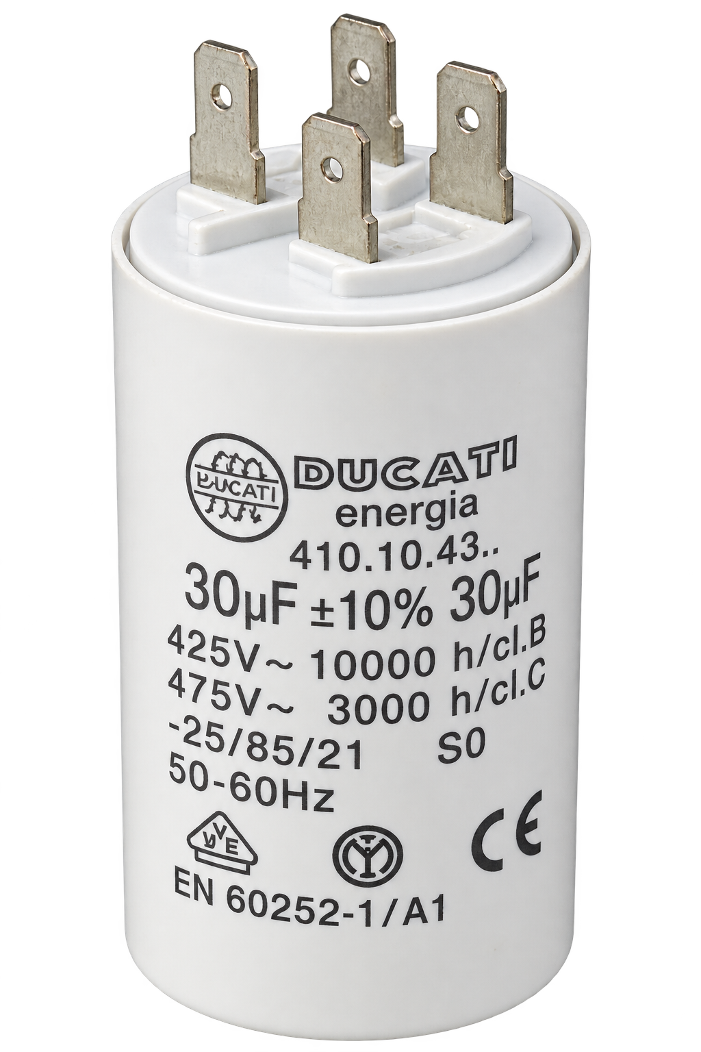 Ducati Energia 30µF 425V 475V motor capacitor