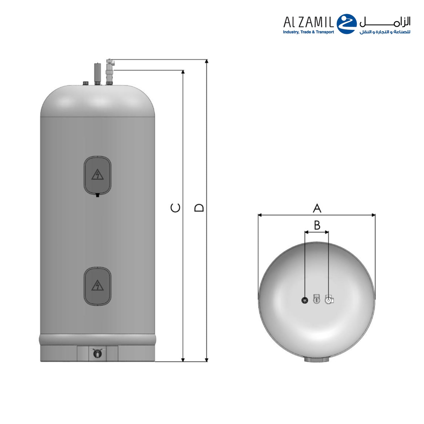 سخان مركزي الزامل صناعة سعودية 85 جالون