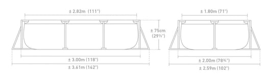 حمام سباحة مستطيل بإطار معدني 3.0 × 2.0 × 0.75 متر إنتكس | Intex Rectangular Frame Pool 3.0 x 2.0 x 0.75m INT28272