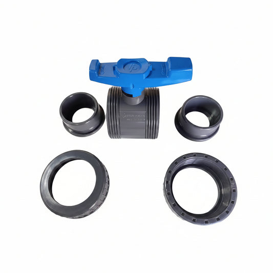 محبس دبل شد وصل أزرق 3 بوصة | Tecnoplastic Double Union Ball Valve 3 Inch