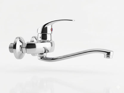 خلاط حائط كروم بمقبض مفرد ورقبة متحركة