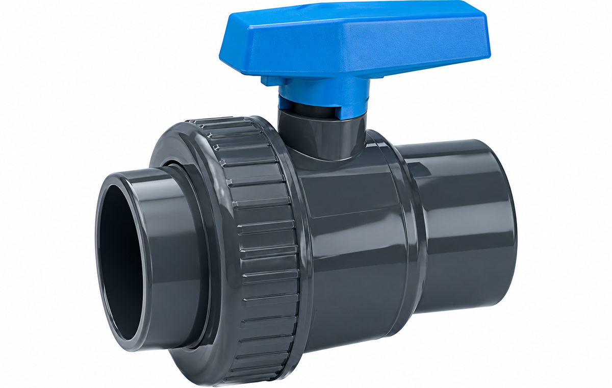 محبس شد وصل مفرد أزرق | Tecnoplastic Single Union Ball Valve