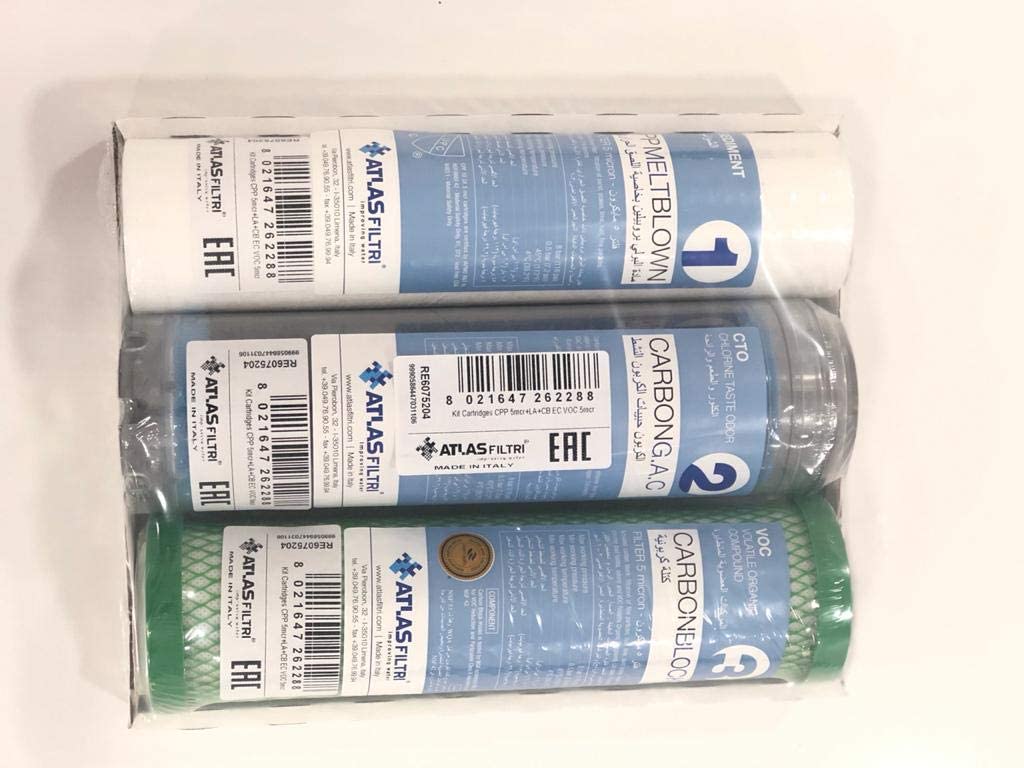 طقم غيار فلاتر Atlas الإيطالي 3 مراحل | Atlas 3-Stage Water Filter Replacement Kit