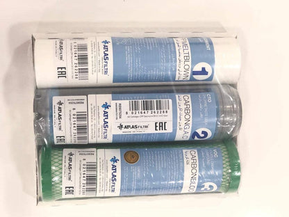 طقم غيار فلاتر Atlas الإيطالي 3 مراحل | Atlas 3-Stage Water Filter Replacement Kit