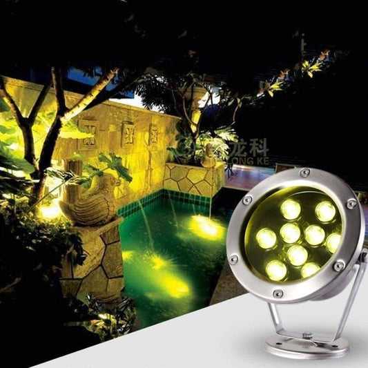12v 9w LED كشاف نافورة ستيل اصفر