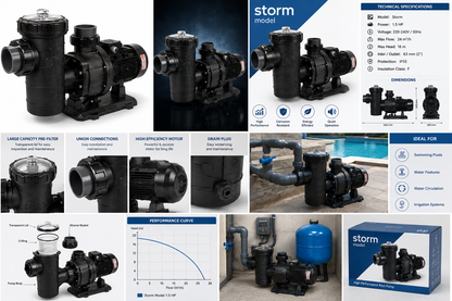 مضخة مسبح 3 حصان 380 فولت | Atlaspool Storm Pump 3HP 380V