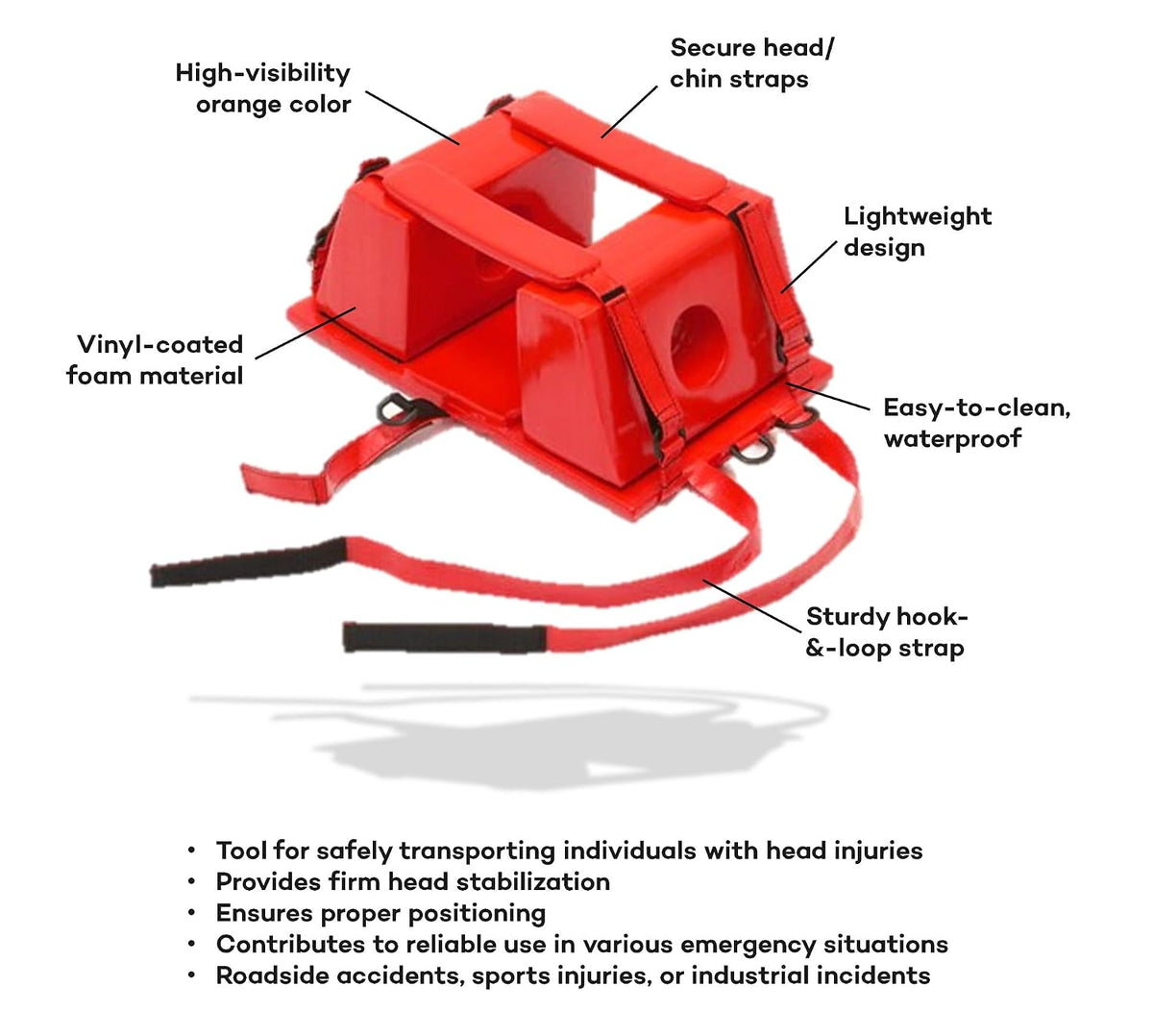 Deluxe Emergency Head Immobilizer with Straps | مثبت رأس إسعافي
