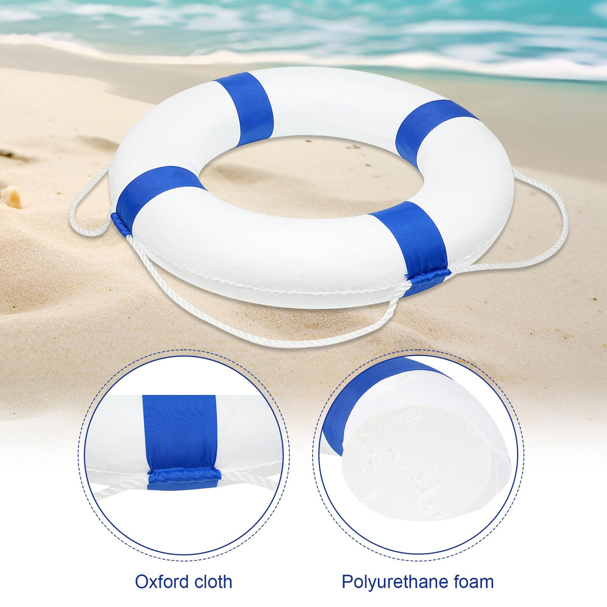 طوق نجاة أبيض وأزرق | White & Blue Lifebuoy Ring