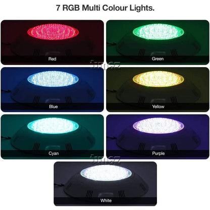 12v 35w LED كشاف مسبح لطش بلاستك ملون بدون ريموت فلات مطلي بالرزن
