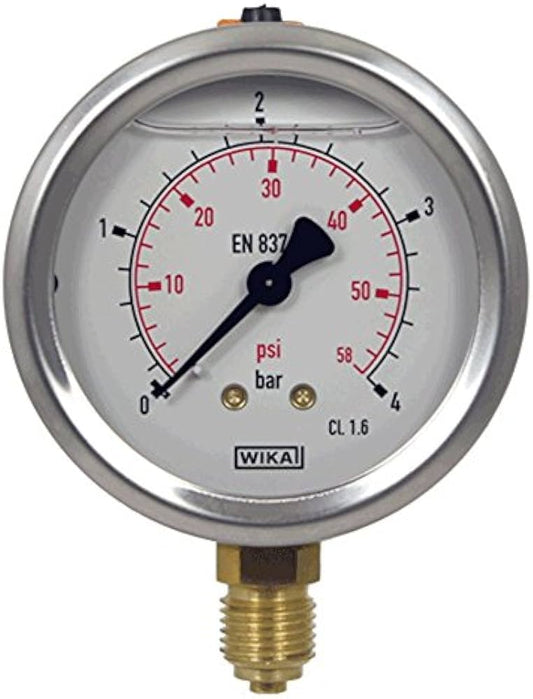 ساعة ضغط ويكا WIKA ستانلس ستيل (0–4 بار / 0–58 PSI)