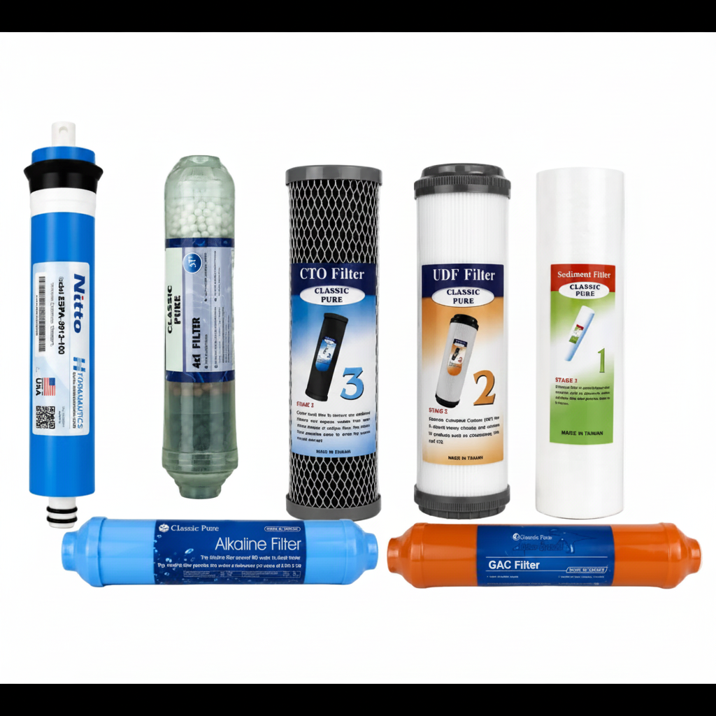 طقم غيار جهاز تحلية مياه RO ‏7 مراحل | 7-Stage RO Water Filter Replacement Kit