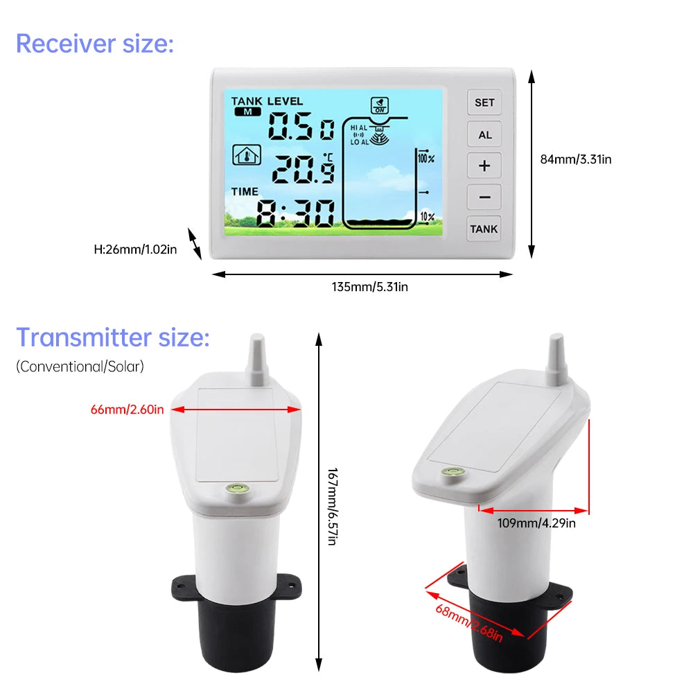 جهاز مراقبة مستوى المياه اللاسلكي بالموجات فوق الصوتية | Ultrasonic Water Tank Level Meter