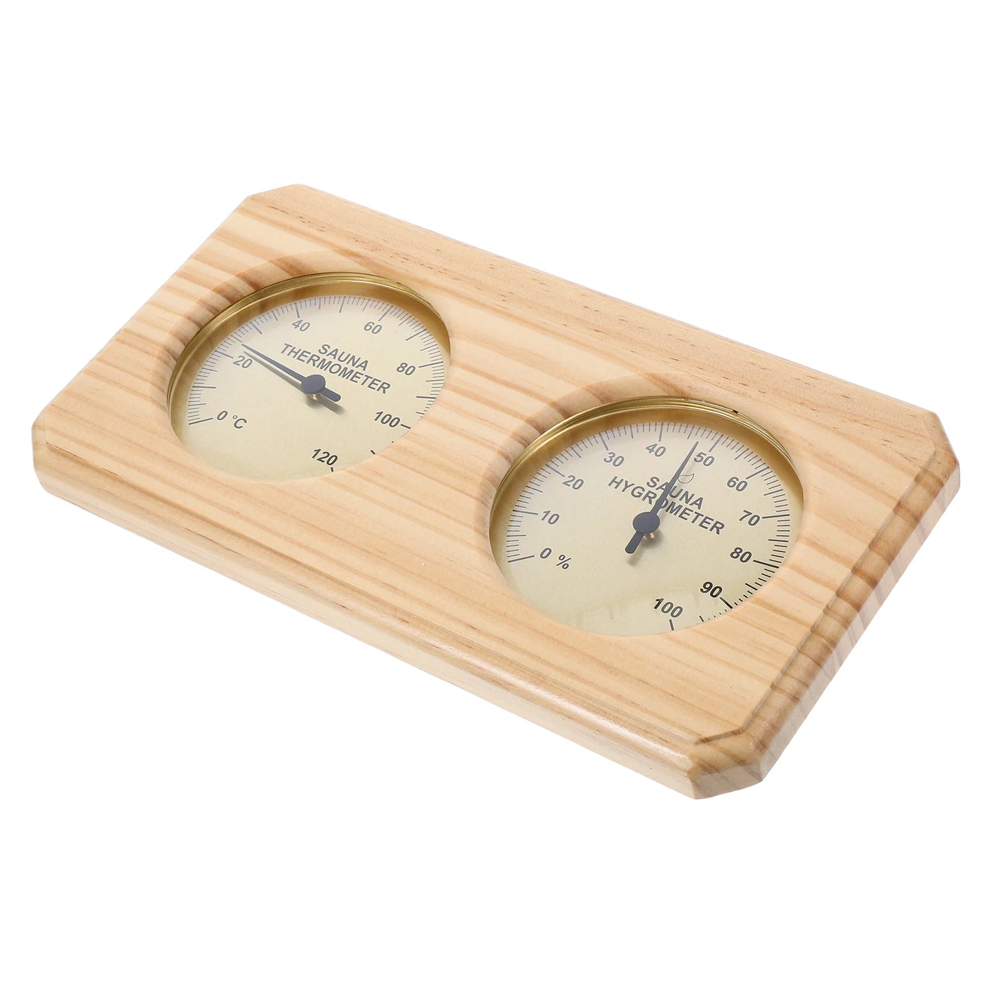 مقياس حرارة ورطوبة خشبي للساونا | Wooden Sauna Thermometer Hygrometer