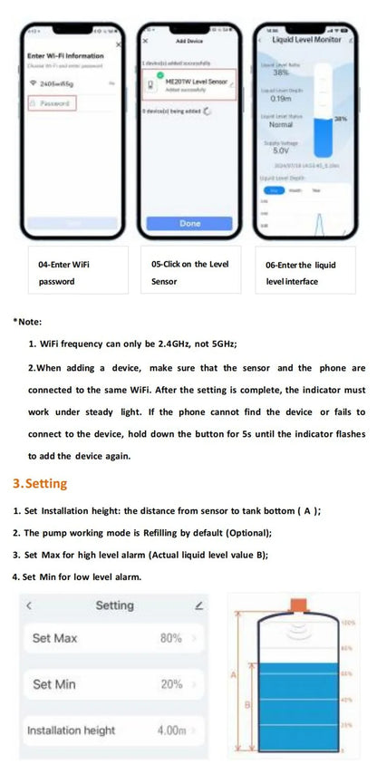 حساس مستوى المياه الذكي Tuya WiFi للخزانات | Smart Water Tank Level Monitor