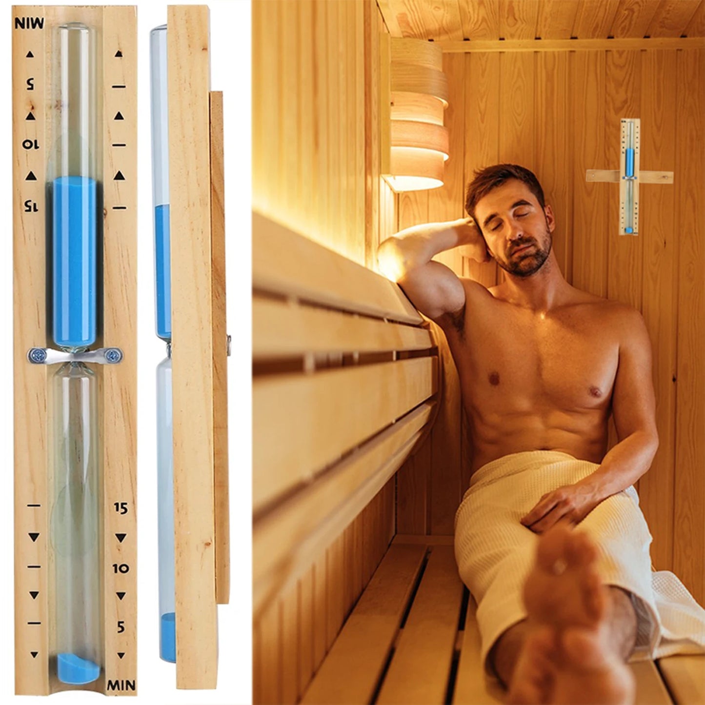 ساعة رملية خشبية للساونا 15 دقيقة | Sauna Sand Timer 15 Minutes