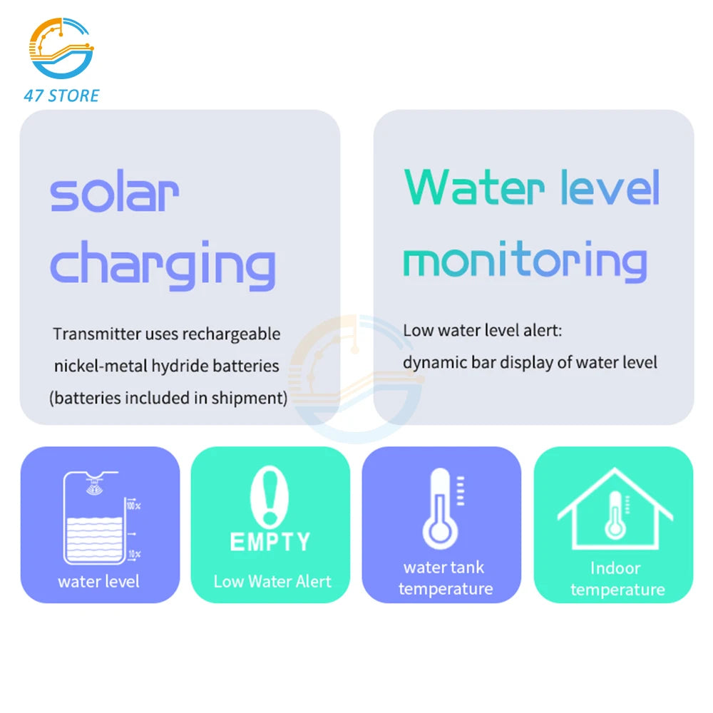 جهاز مراقبة مستوى المياه اللاسلكي بالموجات فوق الصوتية | Ultrasonic Water Tank Level Meter