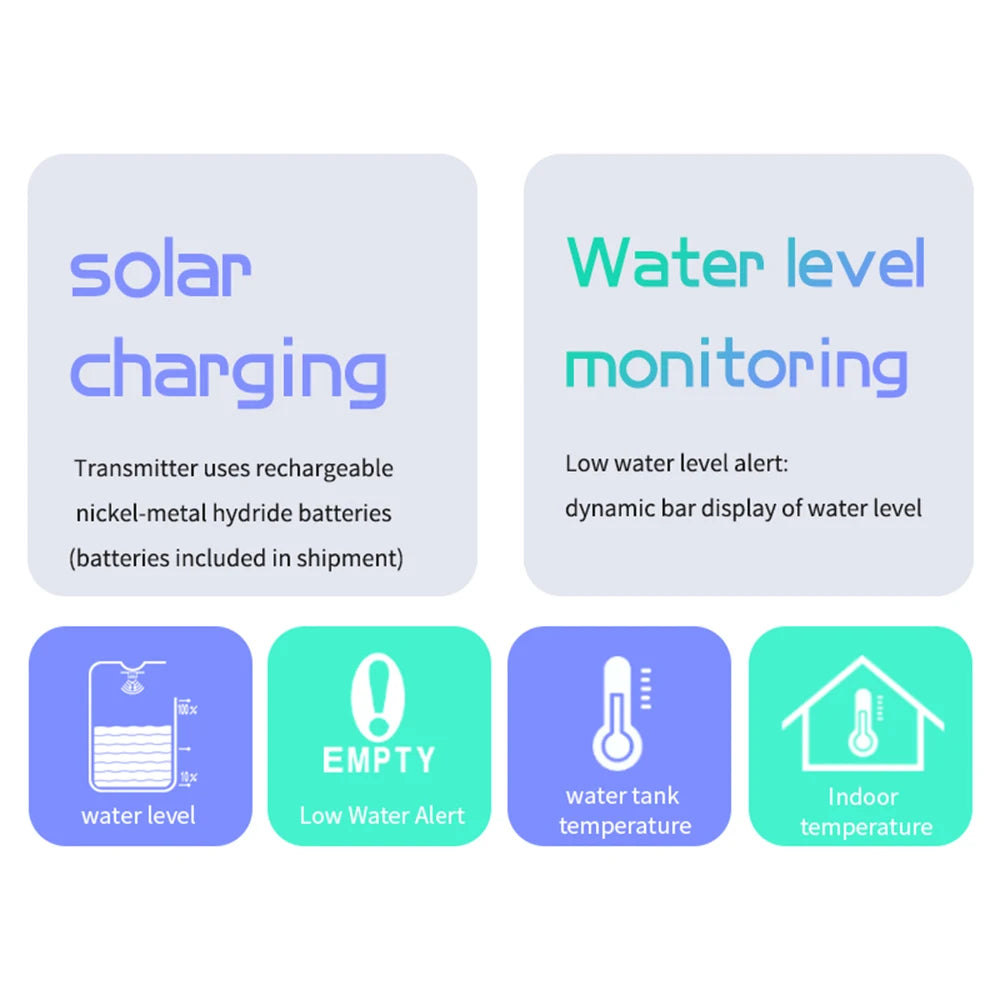 جهاز مراقبة مستوى المياه اللاسلكي بالموجات فوق الصوتية | Ultrasonic Water Tank Level Meter