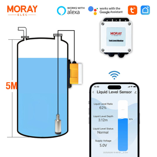 حساس مستوى المياه الذكي ME202W WiFi للخزانات | Tuya Water Level Sensor 5m