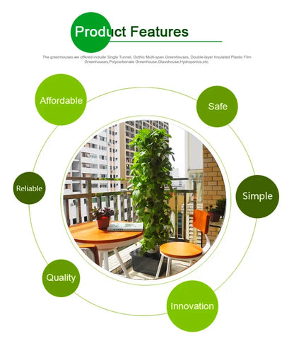 برج زراعة مائية عمودي 15 طبقة 45 فتحة | Vertical Hydroponic Grow Tower