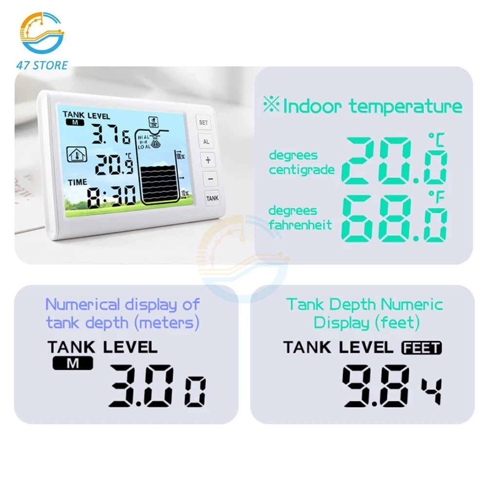 جهاز مراقبة مستوى المياه اللاسلكي بالموجات فوق الصوتية | Ultrasonic Water Tank Level Meter