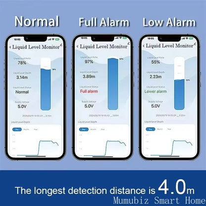 حساس مستوى المياه الذكي Tuya WiFi للخزانات | Smart Water Tank Level Monitor