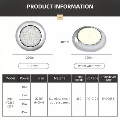 كشاف مسبح لطش بلاستيك ليد بريموت 24واط 12ف