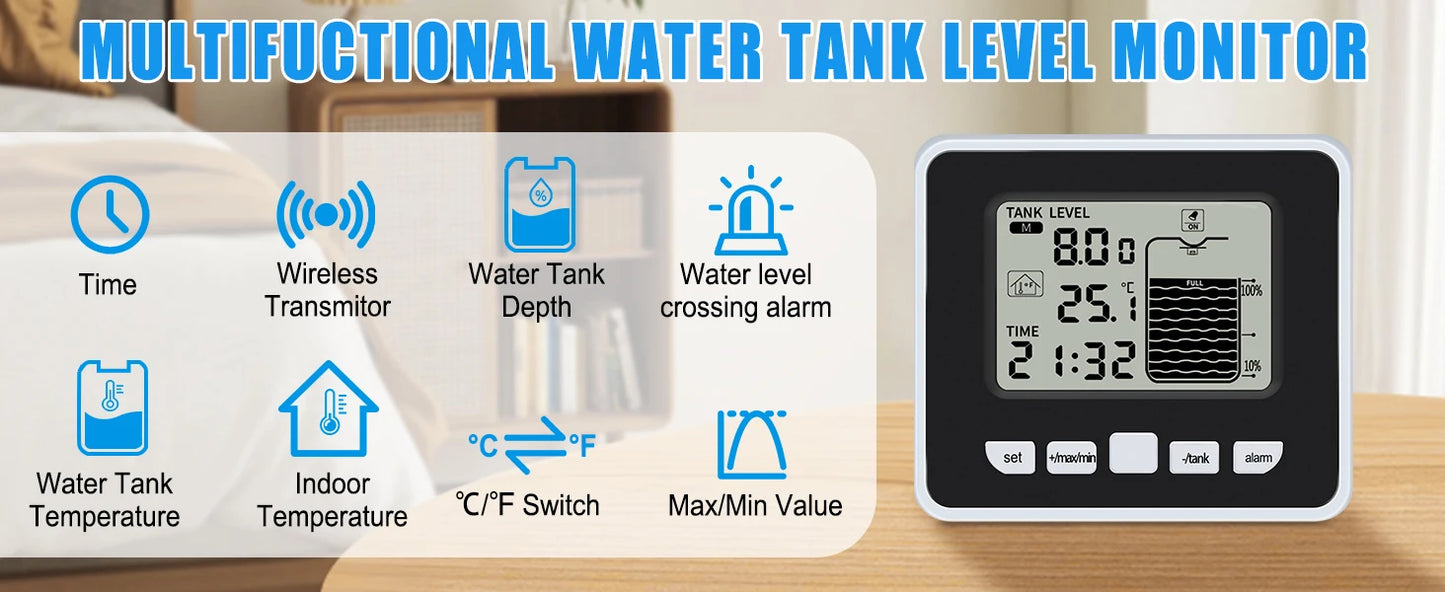 جهاز مراقبة مستوى المياه لاسلكي للخزانات | Wireless Water Tank Level Monitor