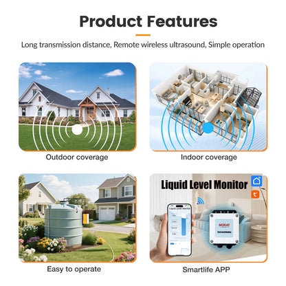 حساس مستوى المياه الذكي ME202W WiFi للخزانات | Tuya Water Level Sensor 5m