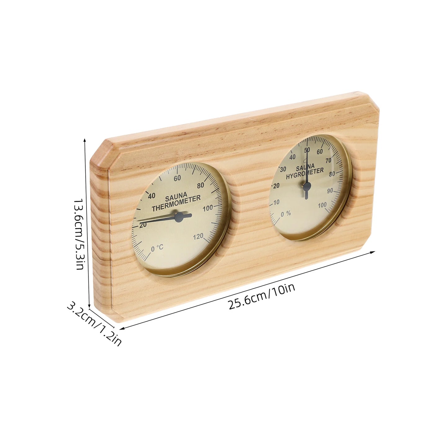 مقياس حرارة ورطوبة خشبي للساونا | Wooden Sauna Thermometer Hygrometer