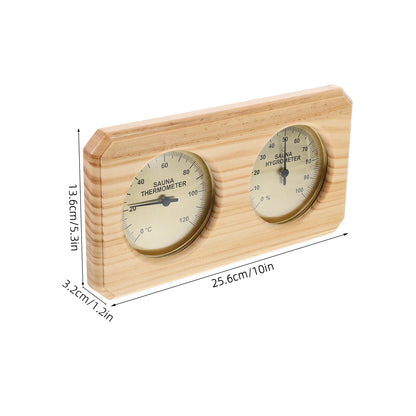 مقياس حرارة ورطوبة خشبي للساونا | Wooden Sauna Thermometer Hygrometer