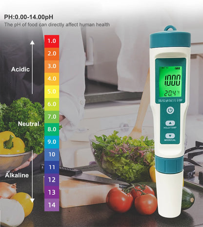 جهاز قياس جودة المياه 7 في 1 من WESTTUNE | Digital Water Quality Tester PH TDS EC Salt Temperature