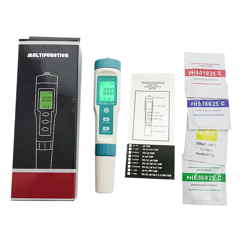جهاز قياس جودة المياه 7 في 1 من WESTTUNE | Digital Water Quality Tester PH TDS EC Salt Temperature