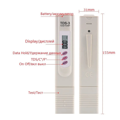 جهاز قياس TDS الرقمي المحمول لفحص جودة المياه | Portable LCD Digital Water Quality Tester