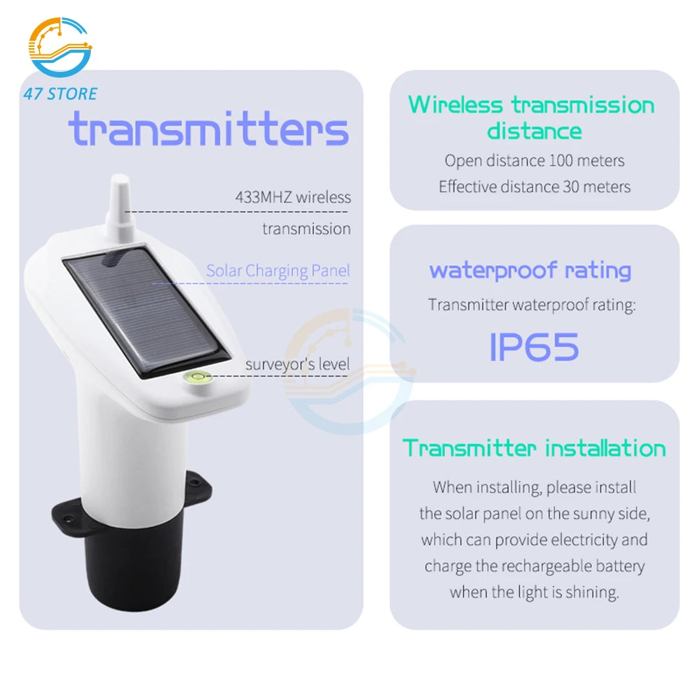 جهاز مراقبة مستوى المياه اللاسلكي بالموجات فوق الصوتية | Ultrasonic Water Tank Level Meter