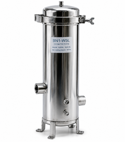 Stainless Steel 5-Cartridge Filter Housing 40 Inch BN1-W5L4 | حاوية فلاتر ستانلس ستيل 5 شمعات 40 بوصة BN1-W5L4