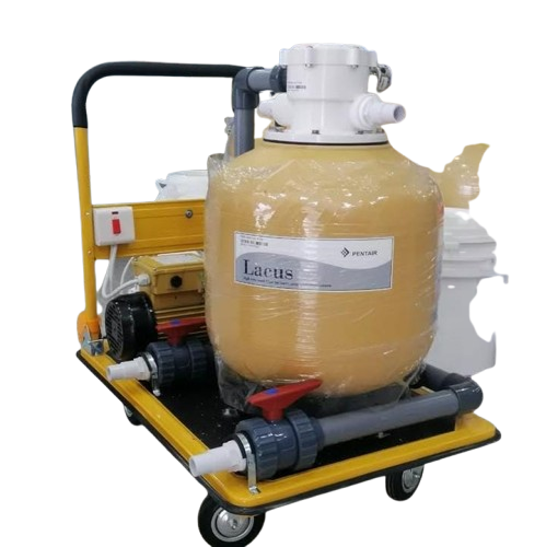 عربة متنقلة +مضخة مسبح 1.5حصان + فلتر رملي 24" + مجموعة نظافة