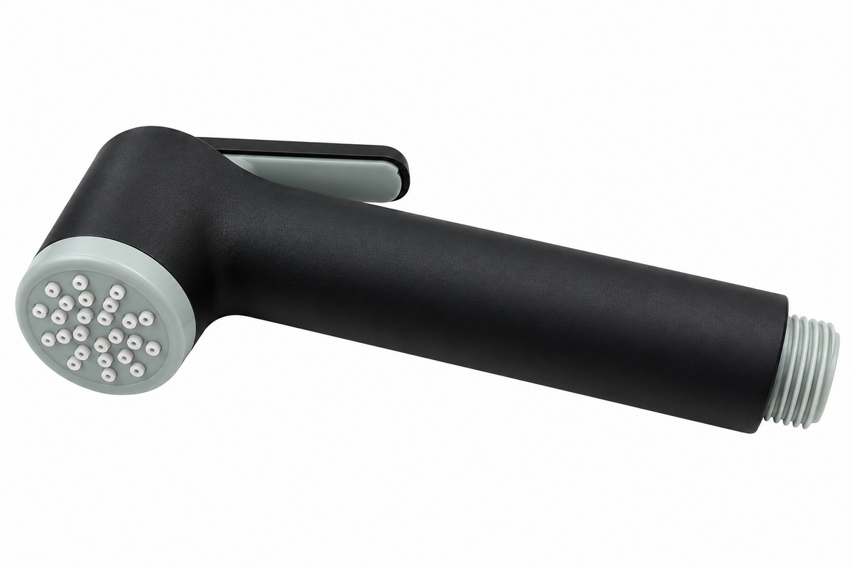 Black Handheld Shower Head with Button | رأس دش يدوي أسود مع زر تحكم