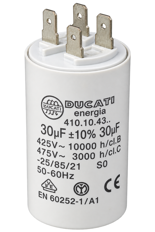 Ducati Energia 30µF 425V 475V motor capacitor