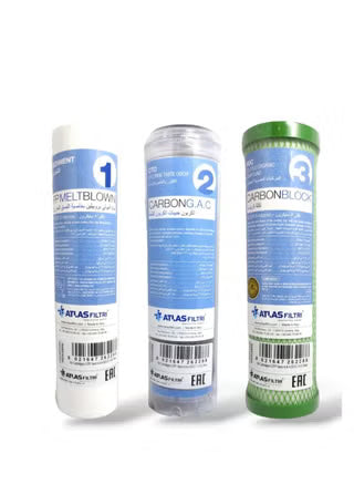 طقم غيار فلاتر Atlas الإيطالي 3 مراحل | Atlas 3-Stage Water Filter Replacement Kit