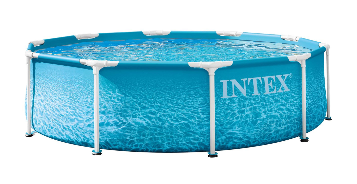 حمام سباحة بإطار معدني بتصميم شاطئي 3.05 متر × 76 سم إنتكس | Intex Beachside Metal Frame Pool 3.05m x 76cm INT28206