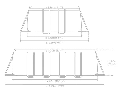 مجموعة حمام سباحة مستطيل بإطار بريزم 4 × 2 × 1 متر إنتكس | Intex Prism Frame Rectangular Pool Set 4m x 2m x 1m INT26788