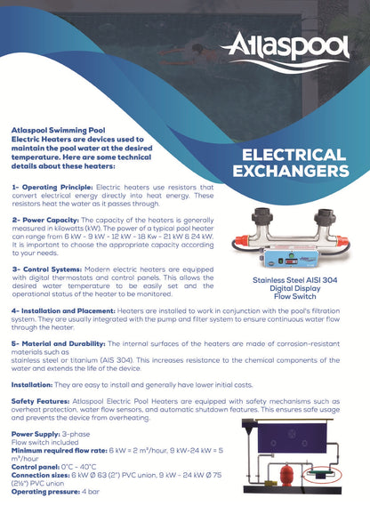 اطلس سخان مسبح تركي  380 ف 3 فاز