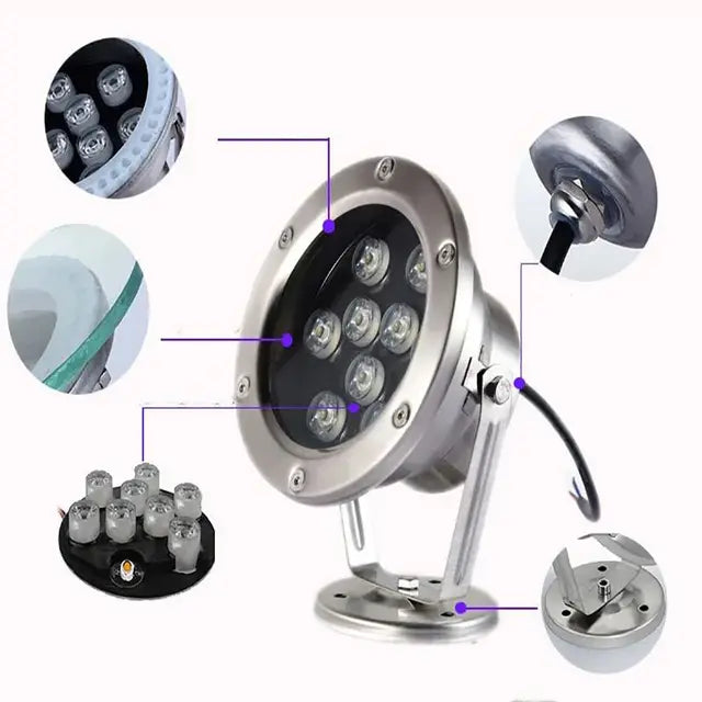 كشاف نافورة بقاعدة 12ف متعدد الألوان